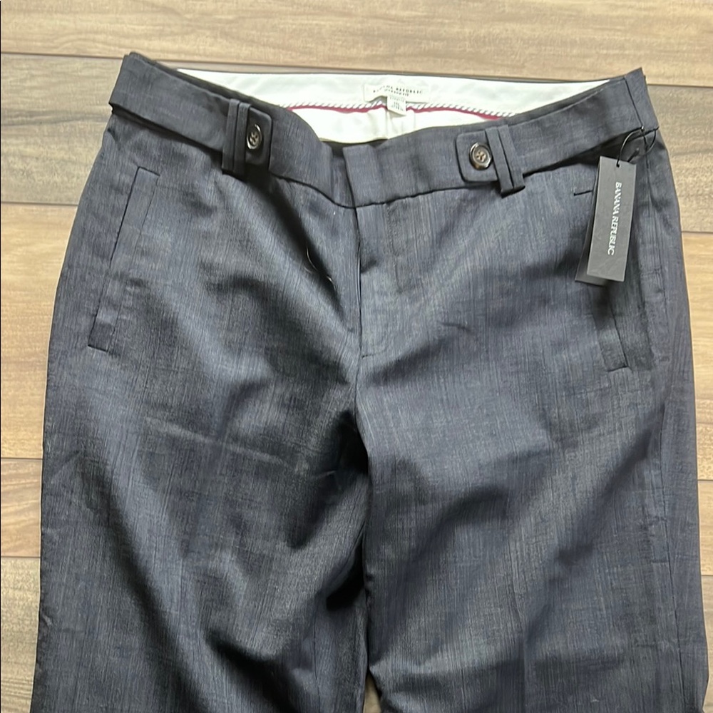 Banana Republic Gray Trousers with Classic Straight-Leg Cut